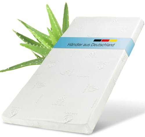 ELONEO Viscoelastischer Matratzen Topper 90x200cm, Matratzentopper mit Memory Foam Effekt, 5 cm Höhe, Matratzenauflage für Bett und Boxspringbett inkl. atmungsaktivem Mesh-Bezug und Eckschlaufen