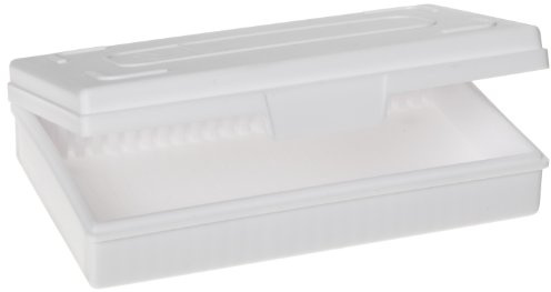 Heathrow Scientific HD15990C Präparatekasten für 25 Objektträger, Polypropylene, Economy, 141 mm Länge x 92 mm Breite x 30 mm Höhe, Weiß