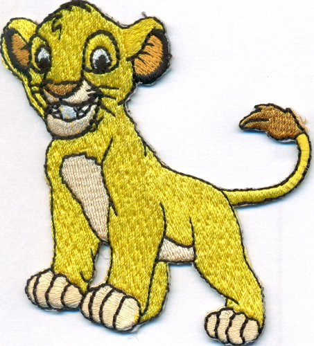 Patches Aufnäher Simba König der Löwen DIY Flicken Lion Bügelbild Aufbügler Abzeichen zum aufbügeln Aufkleber Applikation Schultasche DVD Tasche Kinderbekleidung Iron on Patch 80x80mm