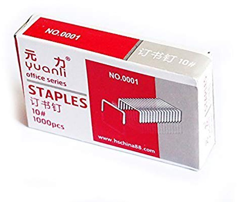 No.0001 Staples - Packung mit 10 Kästen, 1000 Stück pro Packung.