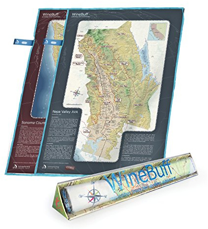 Soiree WineBuff, Microfiber Polishing Towel for Wine Crystal Glasses, Map of Napa Valley & Sonoma