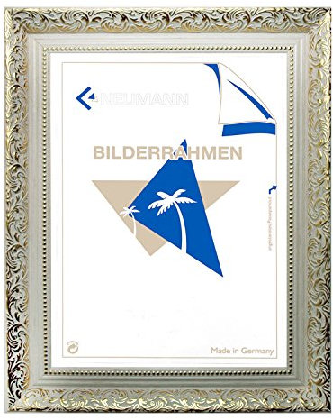 Barockrahmen weiß mit Gold verziert 469 BIA/ORO, Wechselrahmen 60x90 cm