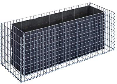 GABIONA Plate-Bande surélevée Panier de Pierre Gabion carré, Largeur de Maille 5 x 10 cm, Longueur 170 cm, épaisseur 60 cm, Spirale Fermeture, galvanisé 170 x 60 x 60 cm