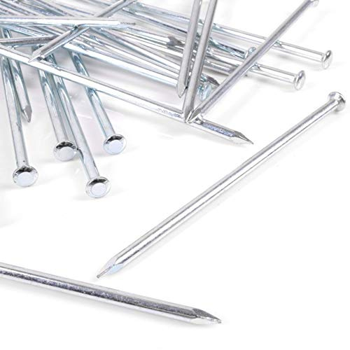 20x Round Head Masonry Nails - 3.5mm x 100mm Rust Resistant Silver Zinc Finish
