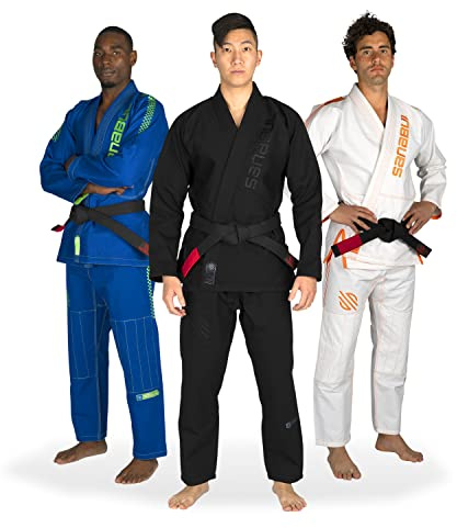 Sanabul Highlights Pro Brazilian Jiu Jitsu Gi Premium BJJ Gi IBJJF Competition, Allblack, A0