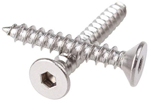 Yudesun Ferramenta Chiodi Viti Autofilettanti - Acciaio Inossidabile Svasata Testa Esagonale Viti per Legno Metrico Filetto Viti a Brugola M3 M4 M5