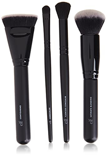 e.l.f. Complexion Perfection Brush Kit 4 Piece Set, Synthetic