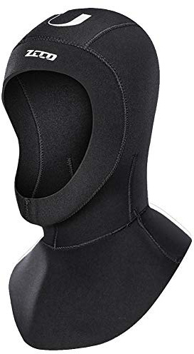 Neoprene Wetsuit Hood Scuba Diving Hood 3MM 5MM for Men Women Youth, Bib Dive Cap Surfing Thermal Hood for Kayaking Snorkeling Swimming Sailing Canoeing Water Sports (New 5mm Black, L)