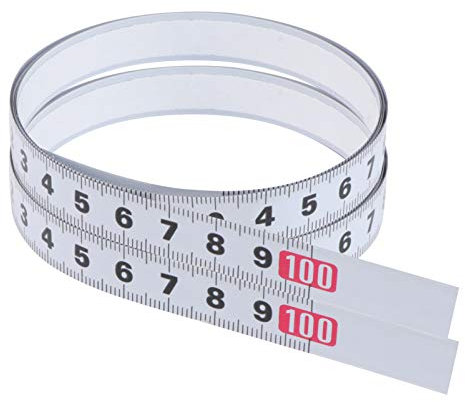 iplusmile 2pcs Miter Track Tape Steel Metric Scale Ruler for Woodworking Self Adhesive Miter Scale Measurement Tool Stick down Tape Measure for Accurate Measure