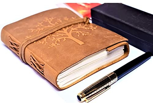 OVERDOSE Buff Tree Journal Diary Notebook Handgemachtes Leder Journal Reisetagebuch Schreib journal Organizer planer Tagebuch Size 5x7 inches | 12x17 cm