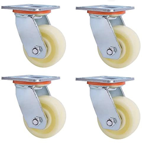Paquete de 4 ruedas para andamios de 5 pulgadas, ruedas industriales pesadas, silenciosas, portátiles, ruedas planas de nailon, ruedas de freno universales, Universal_Wheel