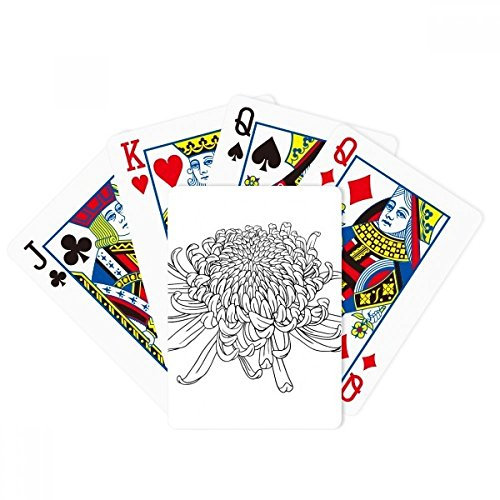 Crisantemo Esquema Flor Poker Jugando Tarjeta Mágica Divertida Juego De Mesa