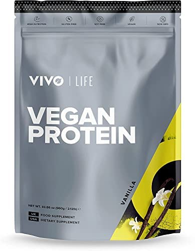 Vivo Life - Vegan Protein Powder - 21 Grams of Plant-Based Protein per Scoop, 30 Servings (900g) (Vanilla)