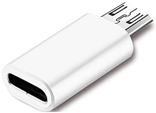 PENCILUPNOSE© USB TYPE C FEMALE TO MICRO USB MALE ADAPTER in WHITE CONVERTER for Samsung, Xiaomi, Oppo, Huawei, Vivo, LG etc.