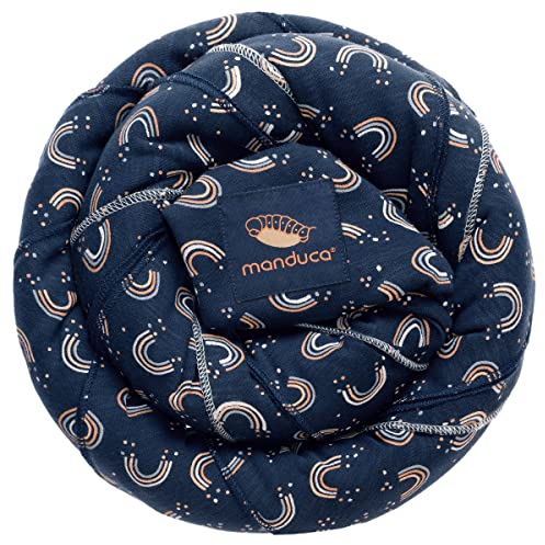 manduca Sling - Babytragetuch - Elastische Babytrage für Neugeborene von der Geburt bis zu 15 kg - Bio-Baumwolle - GOTS zertifiziert,Rainbow Night
