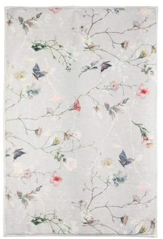 Kleine Wolke Badteppich Flores Multicolor 60 x 90 cm | OEKO-TEX zertifiziert, besonders weich, rutschhemmende Unterseite, für Fußbodenheizung, maschinenwaschbar, 100% Polyester