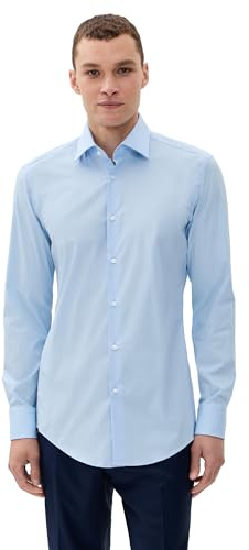 BOSS Hugo Men's Hank Kent Shirt, Blue, Medium