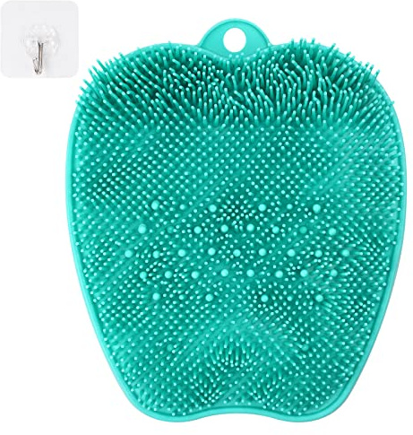 ACWOO Fotborste, stor, fottvättare, bad, massagedyna med halkfria sugkoppar, fotbad, fotmassageapparat för dusch, fottvättmatta, fotmassör för pedikyr, fotvård, avkoppling (grön)