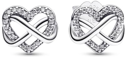 Pandora Sparkling Infinity Heart Stud Earrings- No Box