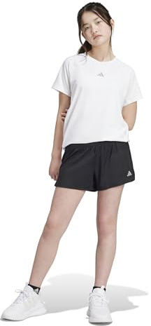 adidas Girl's Pacer Shorts Kids, Black/White/Reflective Silver, 13-14 Years