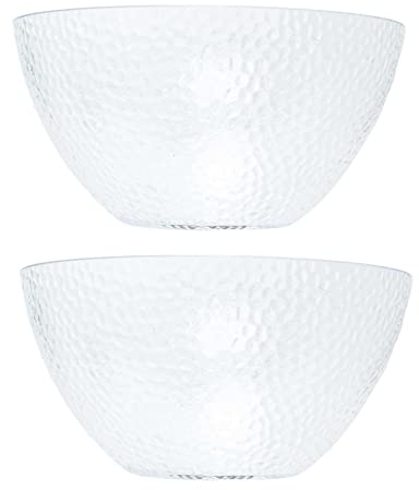 Carousel Home Set of 2 Large Plastic Serving Bowls Salad Bowls | Garden Picnic Kitchen Serving Bowls | Outdoor Dining Tableware Serving Dishes