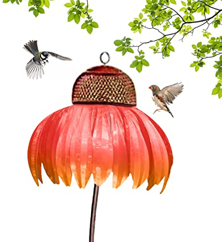 Vesone Stehender Blumen-Vogelhäuschen - Sonnenhut-Kolibri-Feeder