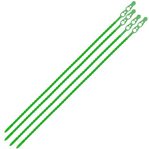 100er Pack Wiederverwendbare grüne Kabelbinder - 180mm Blitzbinder Rasterschlaufen, Robust & Vielseitig