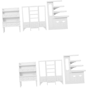 Vaguelly 6 Stück Miniaturmöbel Puppenzubehör Wohnzimmer Winziger Schrank Miniaturhausmöbel Miniaturschrank Modell Unvollendete Minimöbel Minihaus Schrankmodell Bücherregale