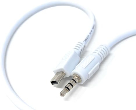 DRUT 50cm 3.5mm 4 Pole Male Audio Jack to 5 Pin Mini USB Male Adapter, TRRS | Aux Cable 1.6ft