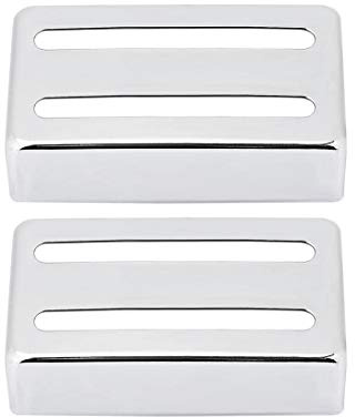 RuiJOTWAT 2 STÜCKE Humbucker Pickup Nickel Abdeckung Langlebige Zwei-Linien-Abdeckungen Für E-Gitarre Silber