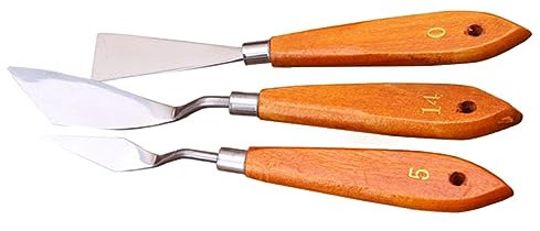 BELLIFFY Spachtel Aus Edelstahl Für Leinwand Öl Malerei Farbe Mischen Schaber Mit Holzgriff Für Künstler Hobbykünstler Studenten Lehrer