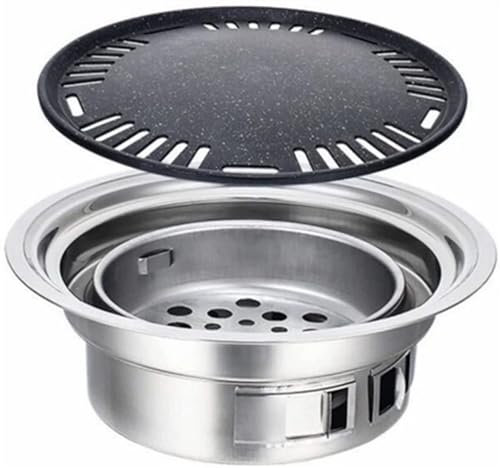 Barbecue a carbonella per Esterni Barbecue a carbonella in Acciaio Inox Barbecue Antiaderente Barbecue Portatile per Esterni Barbecue Rotondo in Carbonio Stufa