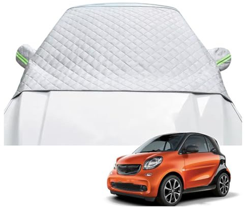 KQDSEOOF Couverture Pare-Brise Voiture Auto Bâche Pare Brise Protection pour Smart Fortwo Coupe (453) 2015-2022 Anti Gel Neige Glace Soleil UV Poussière pour l'hiver et l'été