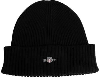 Bomull Blend Logo Beanie, svart, one size