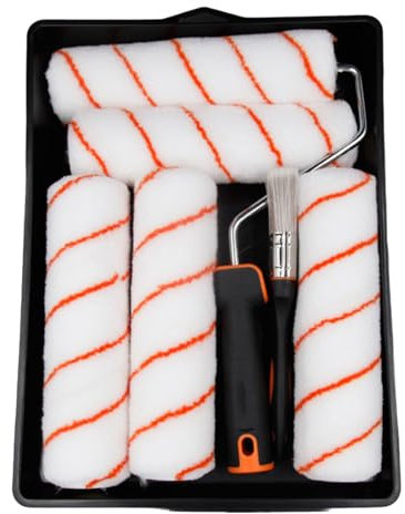 8PCS Home Roller Paint Brush Wall Frame Paint Roller Set Door Bedroom Kitchen Bathroom Living Room