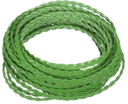 sourcing map Cordoncino piatto in pelle sintetica, 5,5 metri, 5 mm, a 3 strati, per la creazione di gioielli, collane, borse, cinture, progetti fai da te, colore: verde scuro