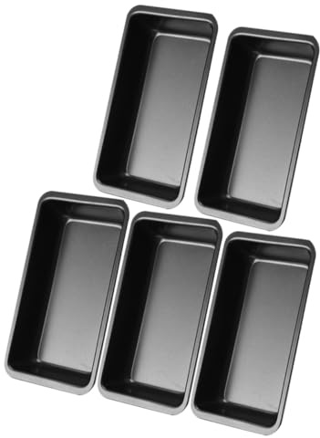 KICHOUSE 5pezzi Stampo Per Pane Rettangolare Da Teglia Antiaderente Per Toast Da Forno Scatola Per Pane Teglia Forno Per Dolci e Realizzata in Acciaio Al Carbonio