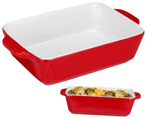 VALICLUD Teglia Da Forno in Ceramica Rosa, Resistente Ad Alta Temperatura, Medio Spessore, Utensili Da Cucina Per Microonde e Forno, Facile Da Pulire, Per Cottura Casalinga e Uso Quotidiano