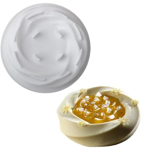 muzoira Moule à macaron en silicone pour mousse et desserts français 17,8 cm