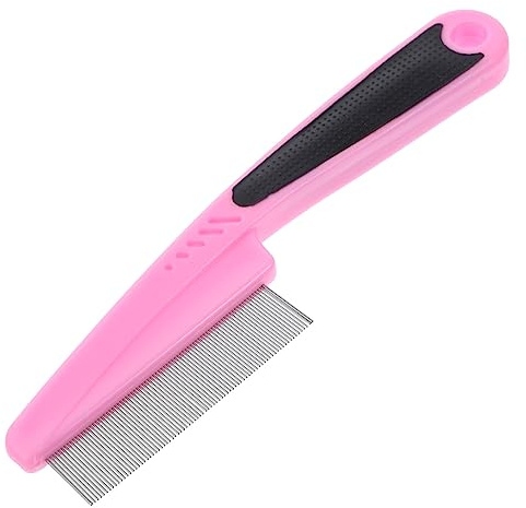 Peine de Acero Inoxidable de Dientes Finos Rosa Portátil Pequeño