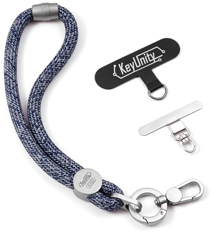 KeyUnity KH00 Universal-Handykette, kurze Handyketten, Anti-Verlust-Handyband, Kurzer abnehmbarer Telefongurt, Passend für Handyhüllen, Schlüssel, Alltag, Reisen, Mehrere Farben verfügbar