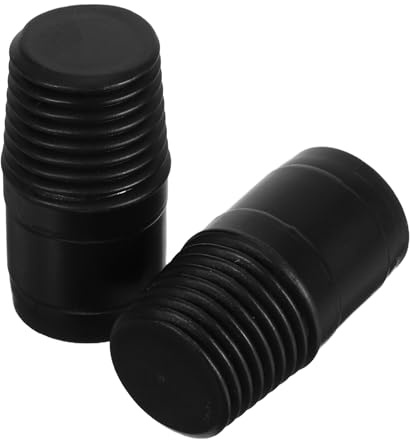 Gogogmee 2pcs Threaded End Tips for Broom Handle European Thread Repair Adapters for Metal Poles Compatible with Mop Brush and Telescopic Rods Black Easy Installation and Secure Fit for