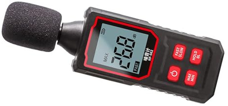 KIMISS Dezibel-Messgerät, Schallpegelmesser mit Hintergrundbeleuchtetem LCD-Display, Hochpräziser Geräuschtester, Digitales Schallmessgerät Zur Überwachung von Umgebungslärm