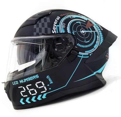 Helhjälmar för damer, ECE 22.06 motorcykelhjälmar, herrhjälmar för scooter med dubbelskiktade imfria visir, brusreducerande hjälmar. 6,M(57-58CM)