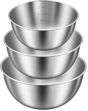 Eastrise 3 Pcs Stainless Steel Mixing Bowls Set, 23cm/20cm/17cm