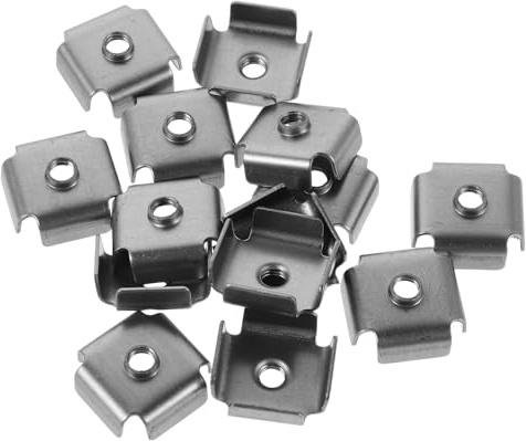 Anneome 200 Stück M6 Vierkantrohr Gewindeeinsätze aus Blech Verschweißte Innengewindemuttern für Metallrahmen Ersatz Gewindeeinsätze für Bau Maschinen und Möbelmontage (25x25 Mm)