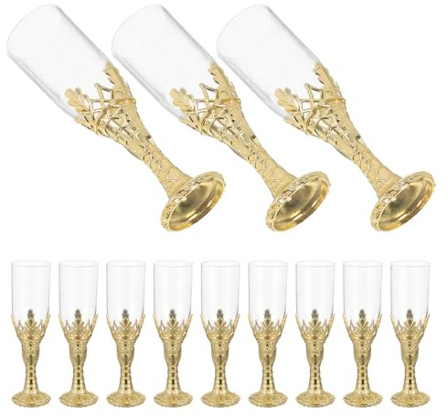 Alipis 12 Copas de Plástico Dorado Estilo Vintage para Altar y Fiesta Medieval, Cáliz Religioso para Graduación y Decoración Rústica Limpieza Sencilla