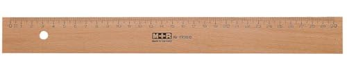 Lineal Holz 30cm Buche Metalleinlage, 10 Stück