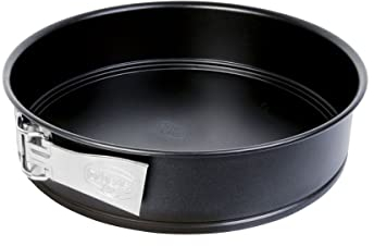 Dr. Oetker Springform Ø 26 cm, Backform mit Flachboden, runde Kuchenform aus Stahl mit Antihaftbeschichtung (Farbe: schwarz), Menge: 1 Stück