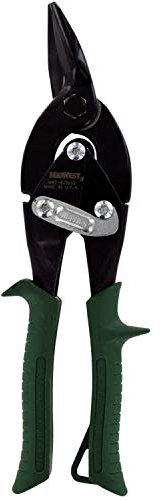 Midwest Blackout Series Aviation Snip - Right Cut Regular Tin Cutting Shears with Forged Blade & KUSH'N-Power Comfort Grips - MWT-6716RO